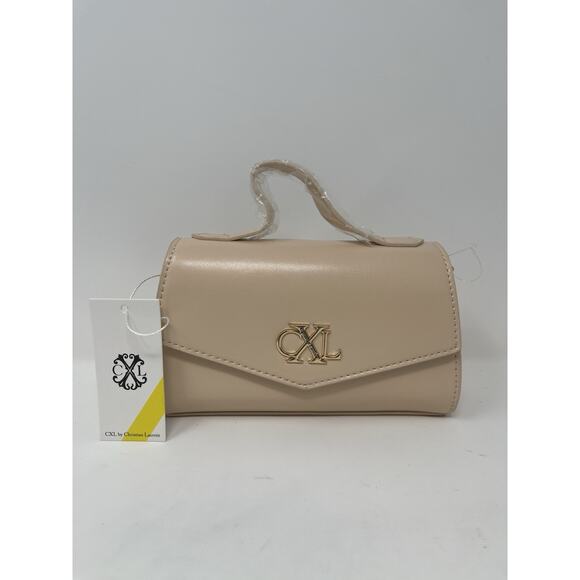 CXL Christian Lacroix Laine Matte Patent Top Handle Crossbody Panna Cotta Beige - Picture 1 of 9